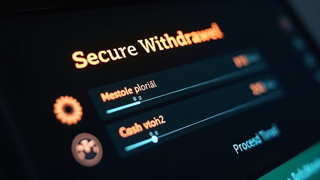 Casino withdrawal screen showing steps, limits, and processing progress