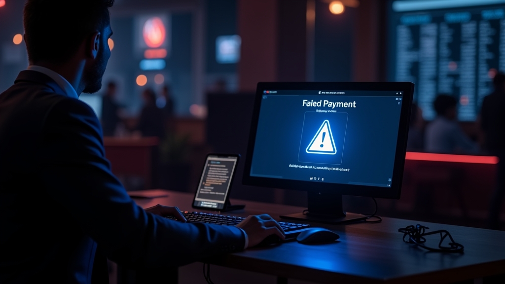 Casino payment issues screen with failed deposit and delayed withdrawal alerts